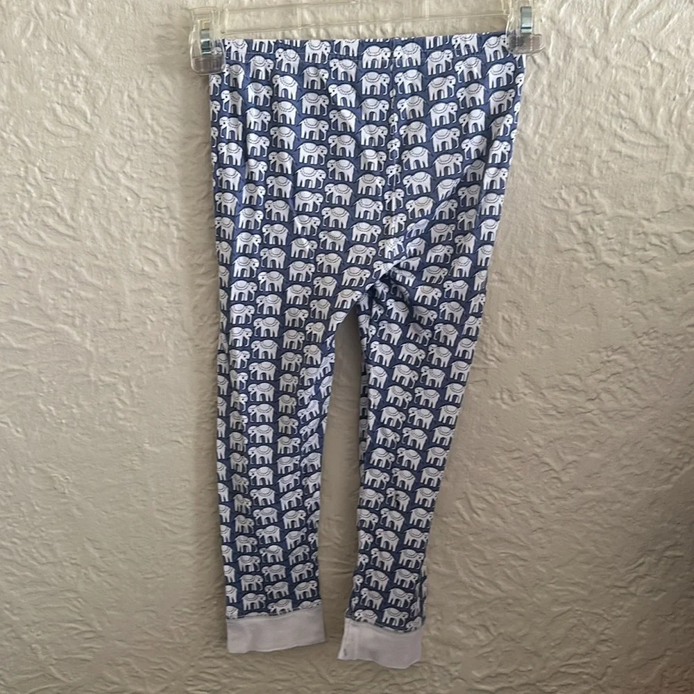 Roller Rabbit Blue White Elephant Pajama Pants 6 Kids Children’s FLAW